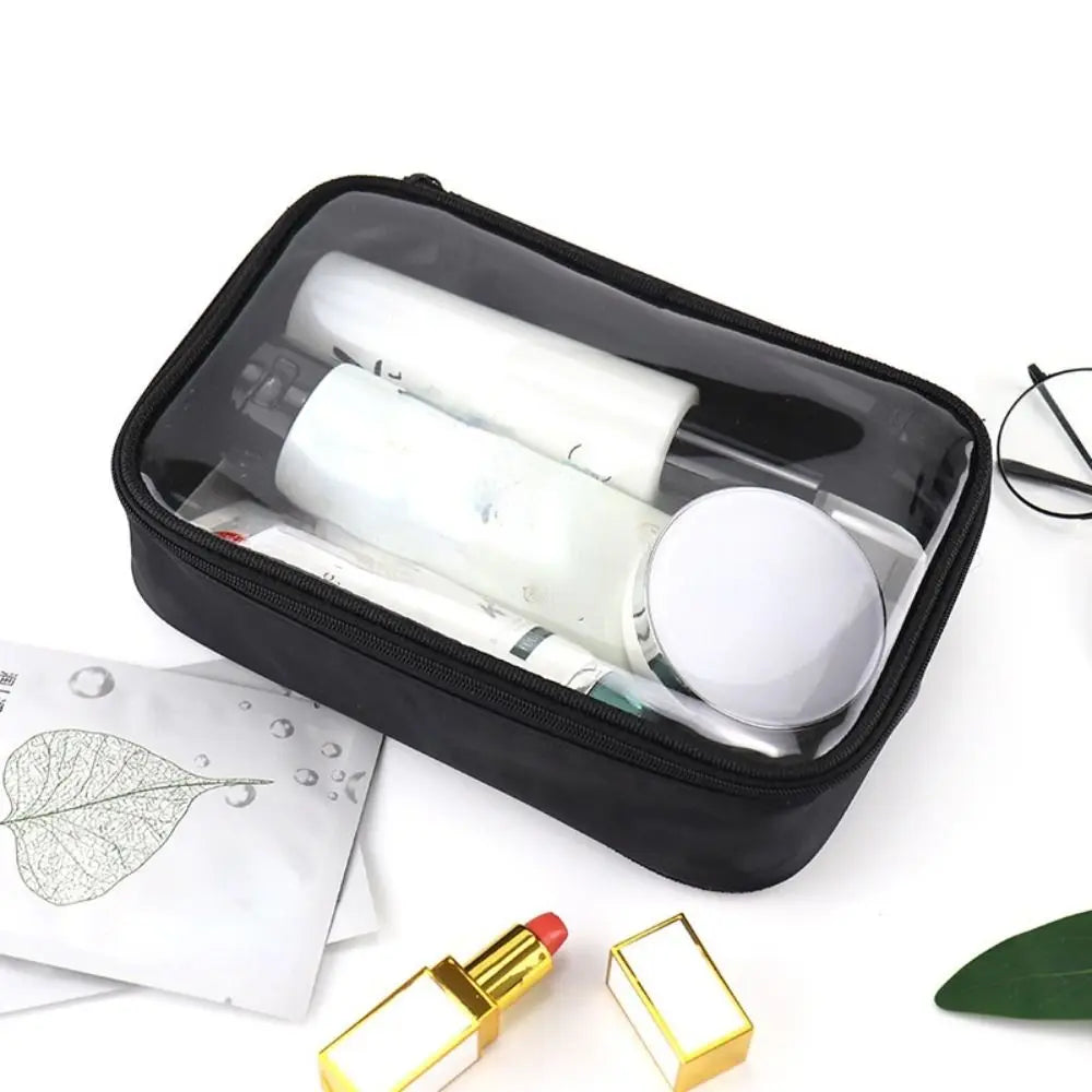 Travel Zipper Clear Makeup Beauty Wash Organizer Waterproof Transparent Cosmetic Bag Women Make Up Case Bath Toiletry Bags Kit