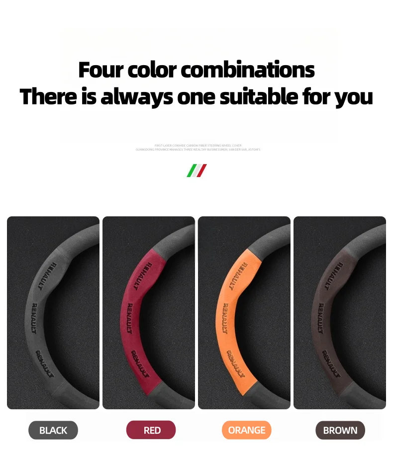 Car Steering Wheel Cover for Renault Megane RS Vision Z Scenic Clio Laguna 2 3 4 5 Kangoo Fluence Megane Trafic Talisman Twingo - Belvar