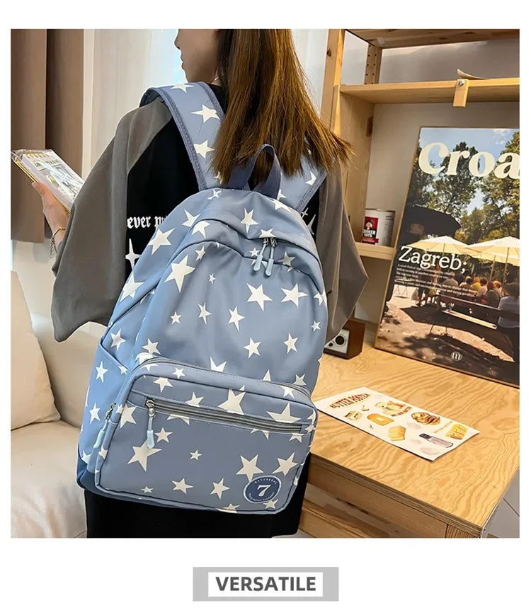Star Backpack for Women Men 17 Inch Star Laptop Backpack College Bag Cute Travel Backpack Student Back To School Casual Bookbag