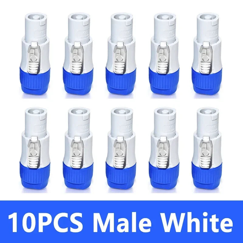 10Pcs 3Pin Speakon Power Connector Male Plug Socket Adapter for XRL Audio Speaker NAC3FCA NAC3FCB NAC3MPA 20A 250V