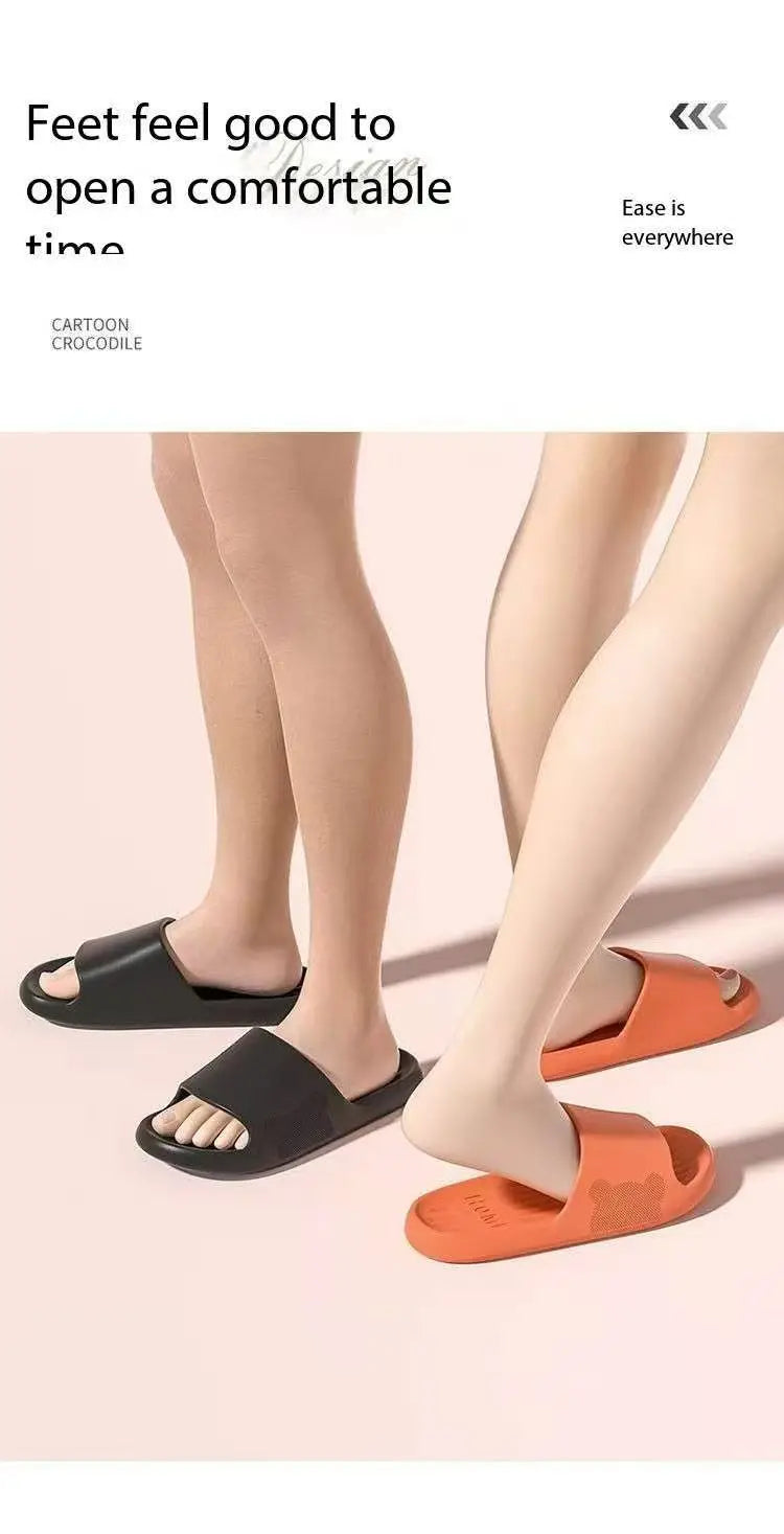 Soft Slippers Couples Home Outdoor Slipper Summer Women Bedroom Thick Bottom Shoes Beach Sandals Men Flip Flops Shower Shoes