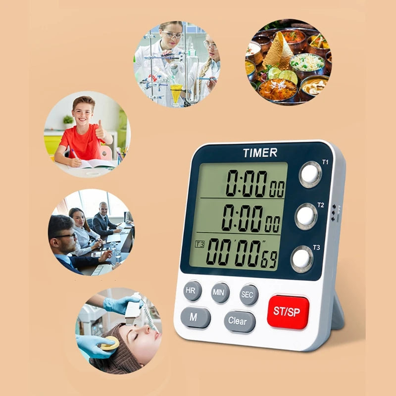 Kitchen Timer Digital Kitchen Timers Cooking Timer 3 Channels Count UP& Down