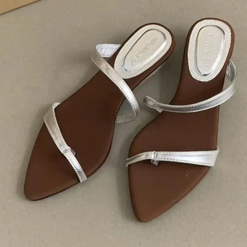 Women Slippers Designer Heeled Sandals Fashion Woman Shoes 2025 Summer New Slides Elegant Flip Flops Beach Sandalias De Mujer - Belvar