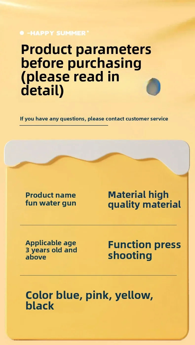 Summer Water Gun Non Electric Pistol High-pressure Full Automatic Shooting Water Beach Toy Gun for Kid Adult Interesting Game