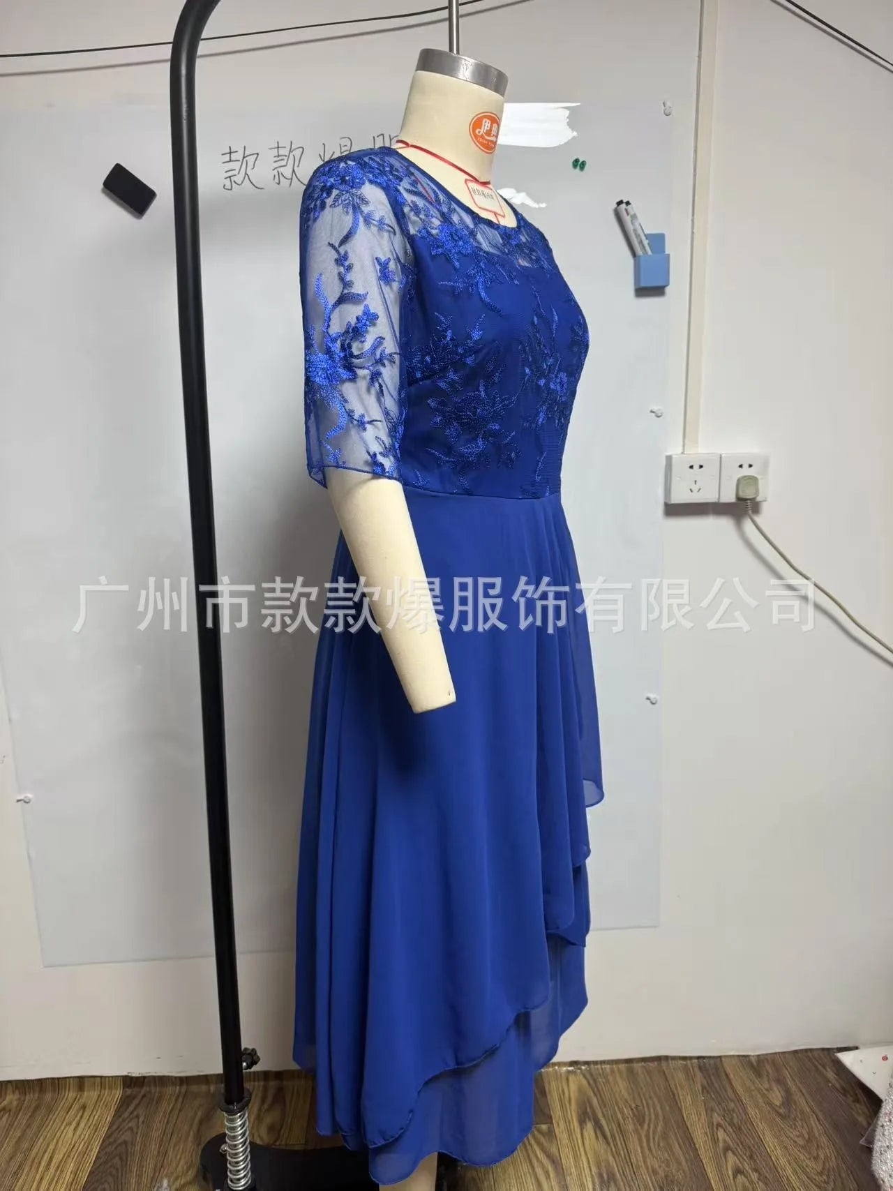 Womens Dresses Romantic Simple Dress With Chiffon Patchwork Lace Hollow Out Long Dress Bridesmaid Evening Dress Women's Wear