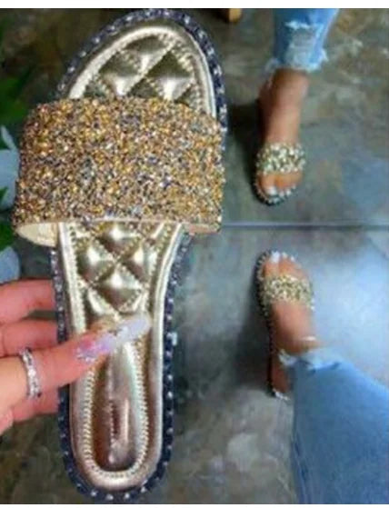 Lady Spogy Sole Tender Feet Shoes Cheap Pricing No Heel Bling Crystal Italian Blue Orange Slippers Yellow Slides For Women 43-35 - Belvar