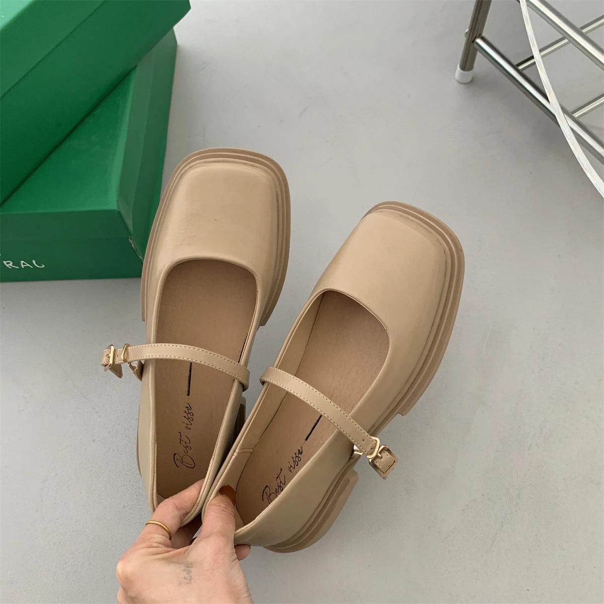 Korean Shoes Female Footwear Square Toe British Style Oxfords Women's 2025 Dress Comfortable Preppy Leather Retro Summer New Med - Belvar