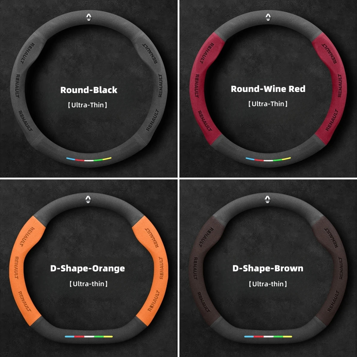 Car Steering Wheel Cover for Renault Megane RS Vision Z Scenic Clio Laguna 2 3 4 5 Kangoo Fluence Megane Trafic Talisman Twingo - Belvar