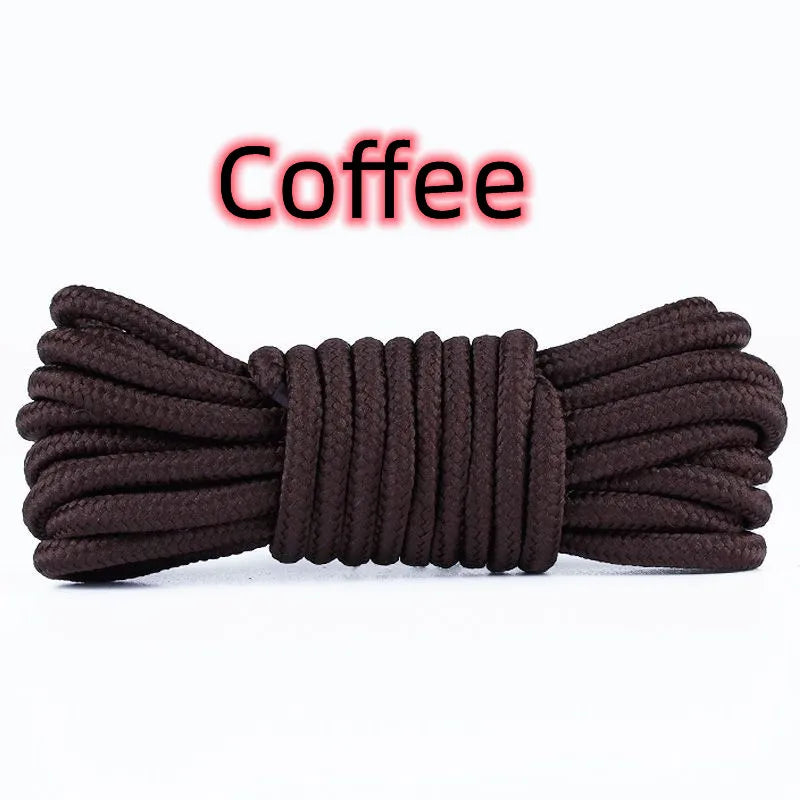 2pcs/ Pair Round Solid Polyester Black Brown Shoelaces For Marten Boot Women Men Outdoor Hiking Boots Sports Shoes Lace Strings