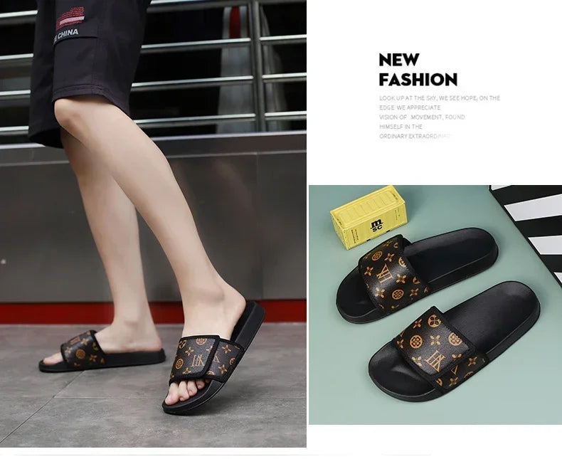 Slides Shoes for Men 2024 Slippers House Man Comfortable Men's Sandal Living Room Slippers Walk Around Home Flip Flop Slipper - Belvar