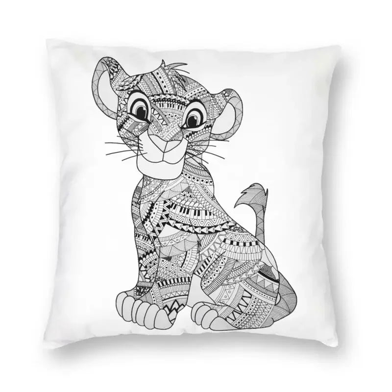 The Lion King Simba And Mufasa Throw Pillow Covers Home Decor Neon Colors Hakuna Matata Cartoon Movie Cushion Cover Pillowcase