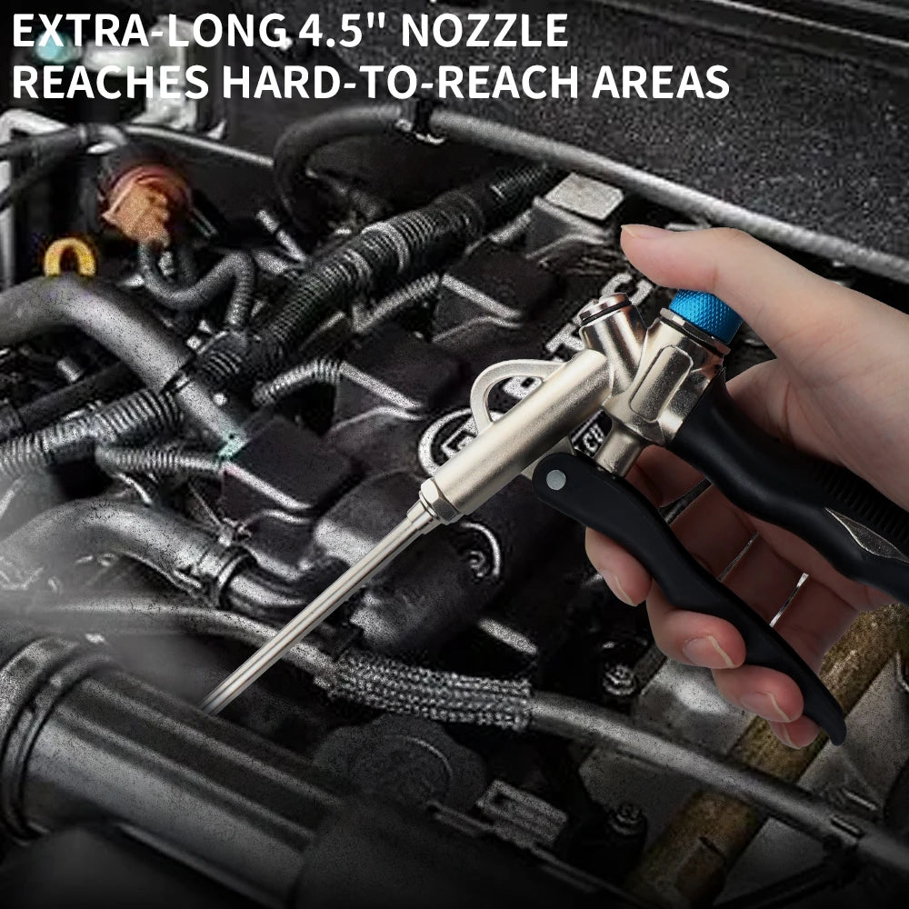 2-Way High Pressure Air Blow Gun Aluminum Air Dust Gun Angled Bent Nozzle Pistol Grip Pneumatic 150PSI