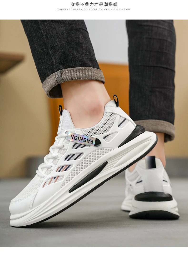 Shoes Men's 2025 Autumn New Lightweight Non-slip Fashion Trend All-match Casual Soft Bottom Shock Absorption Running Sports - Belvar