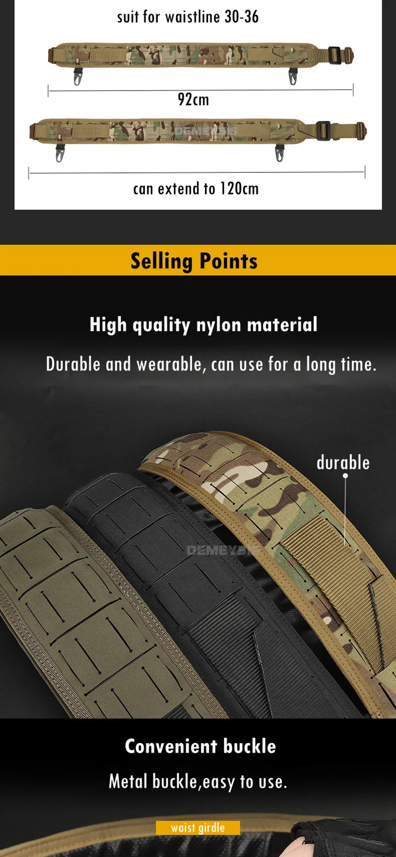 Tactical Padded Belt Airsoft CS Combat Molle Airsoft Belts Duty Paintball Waist Belt War Game Hunting Accessories