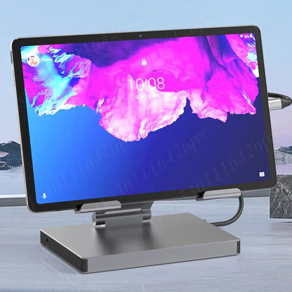 Type C Docking Station Aluminum Alloy USB C Docking Station Laptop Stand USB3.0 PD RJ45 USB Hub Adapter Dock for Laptop Tablet