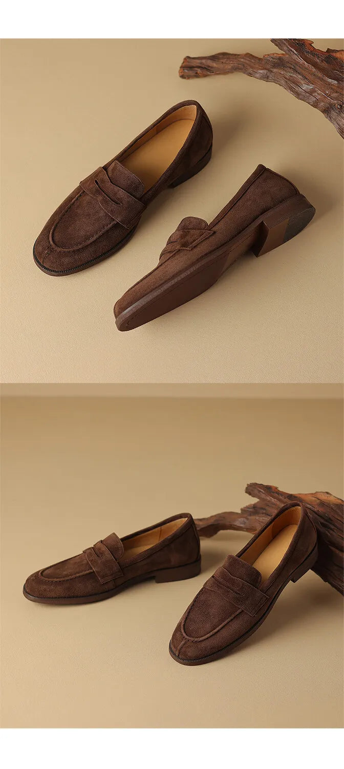 Shoes for Women 2024 Summer Brown Casual Flats Ladies Shoe Fashion Suede Loafers Soft Sole Non-Slip Feminino Zapatos Mujer - Belvar