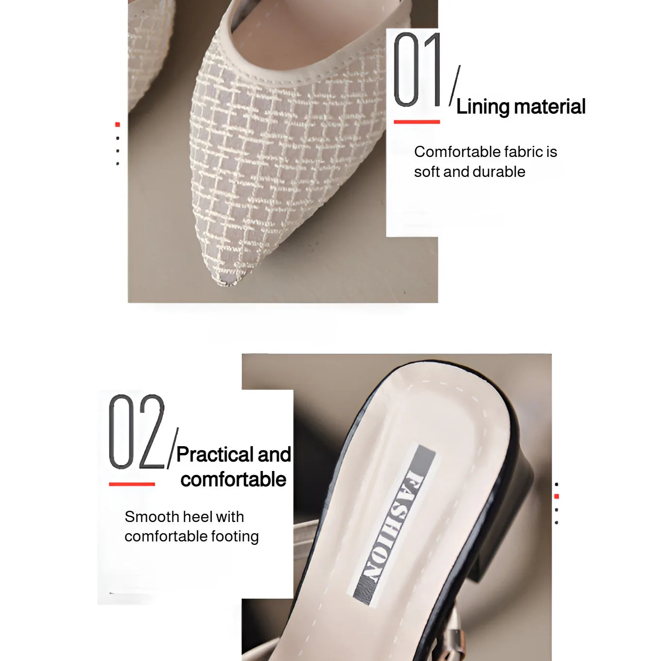 Women's New Slippers Minimalist Fashionable Thick-heeled Slip-on Sandals Summer Two-way Outer Wear One Line High Heel Slippers - Belvar
