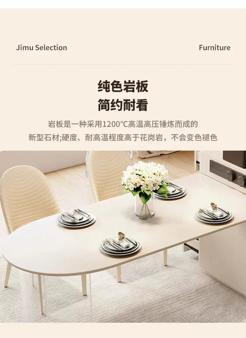 Kitchen Island with Extendable Dining Table Integrated Rolling Kitchen Storage Household with Slate Rack Cabinet for Kitchen