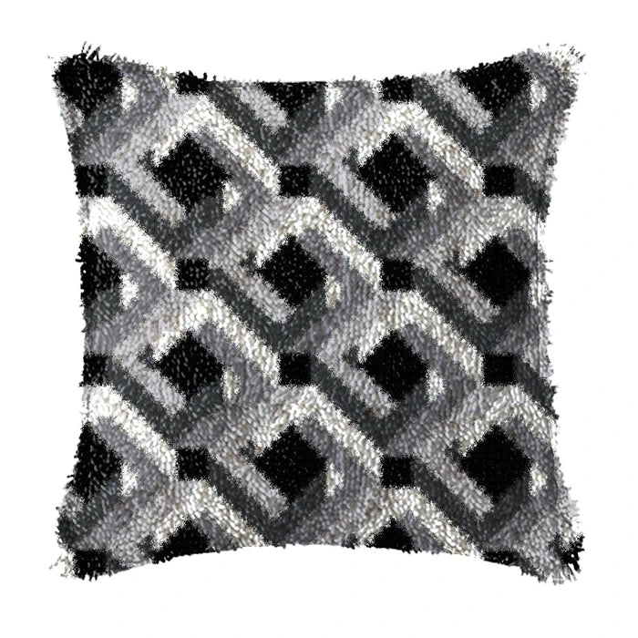 Smyrna Flower Latch Hook Kit Mats Cushion Pillow DIY Crafts Simple Cushion Embroidery Latch Hook Rug Needlework Button Packages