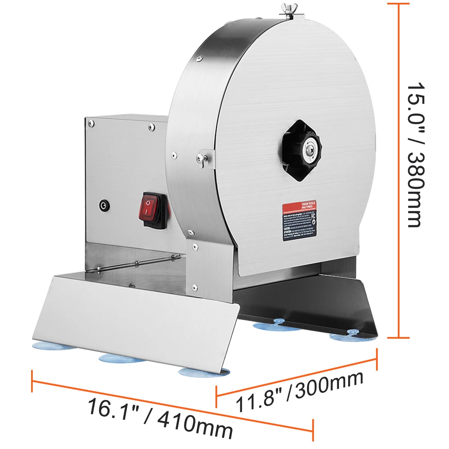 SucceBuy Electric Vegetable Slicer 0-12mm Thickness Adjustable Commercial Slicer Machine Stainless Steel Food Cutter Machine