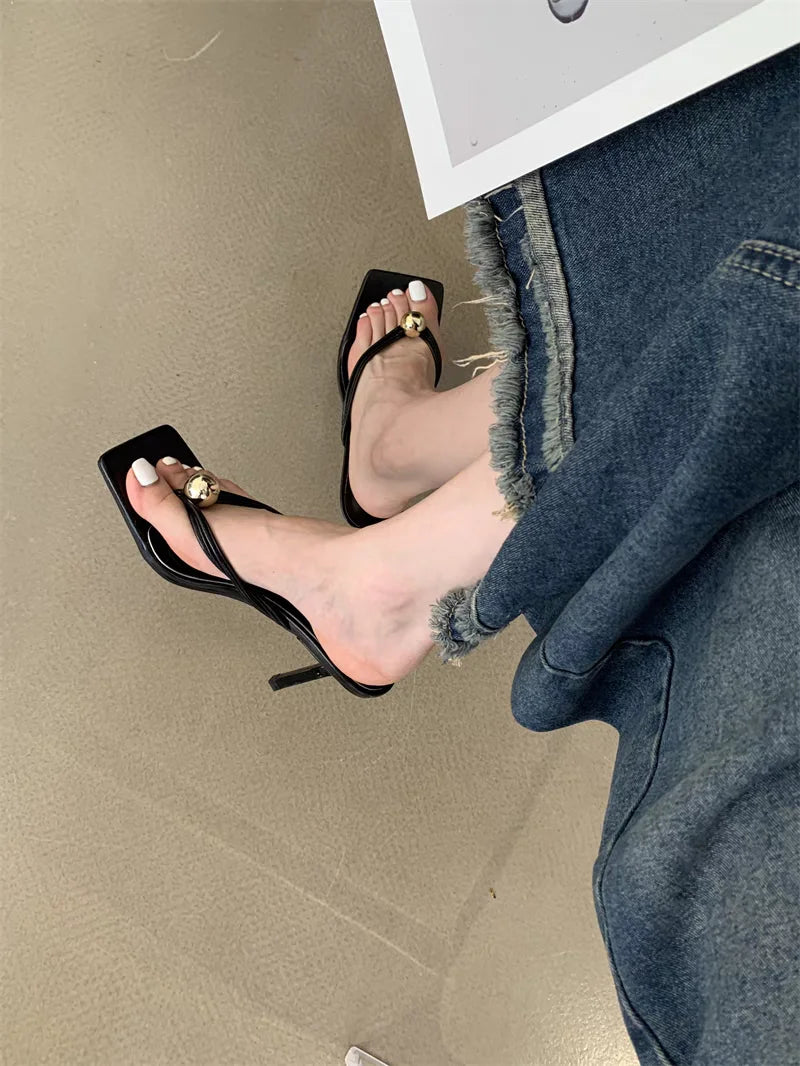 Women High Heels Slippers Designer Heeled Sandals Elegant Shoes Woman Summer 2025 Trend Fashion Fliop Flops Casual Slides Mujer - Belvar