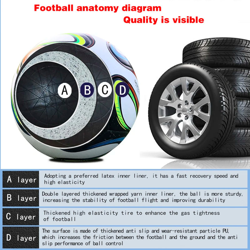 Soccer Ball Adult Professional Match balls Size 5 High Elasticity Outdoor Training Football Men And Women Futsal