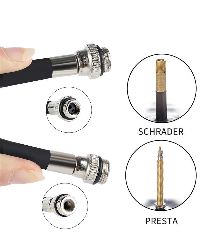 WEST BIKING 100Psi Mini Bike Pump Aluminum Alloy Bicycle Hand Air Pump Tire Inflator Schrader Presta Valve MTB Road Cycling Pump