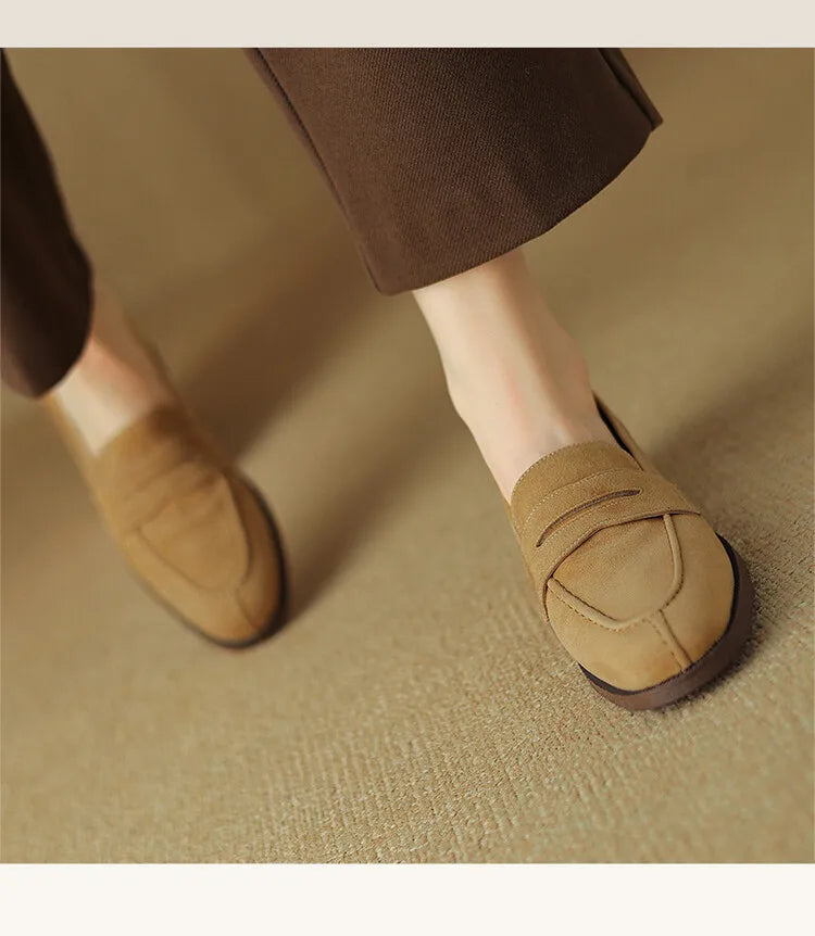 Shoes for Women 2024 Summer Brown Casual Flats Ladies Shoe Fashion Suede Loafers Soft Sole Non-Slip Feminino Zapatos Mujer - Belvar