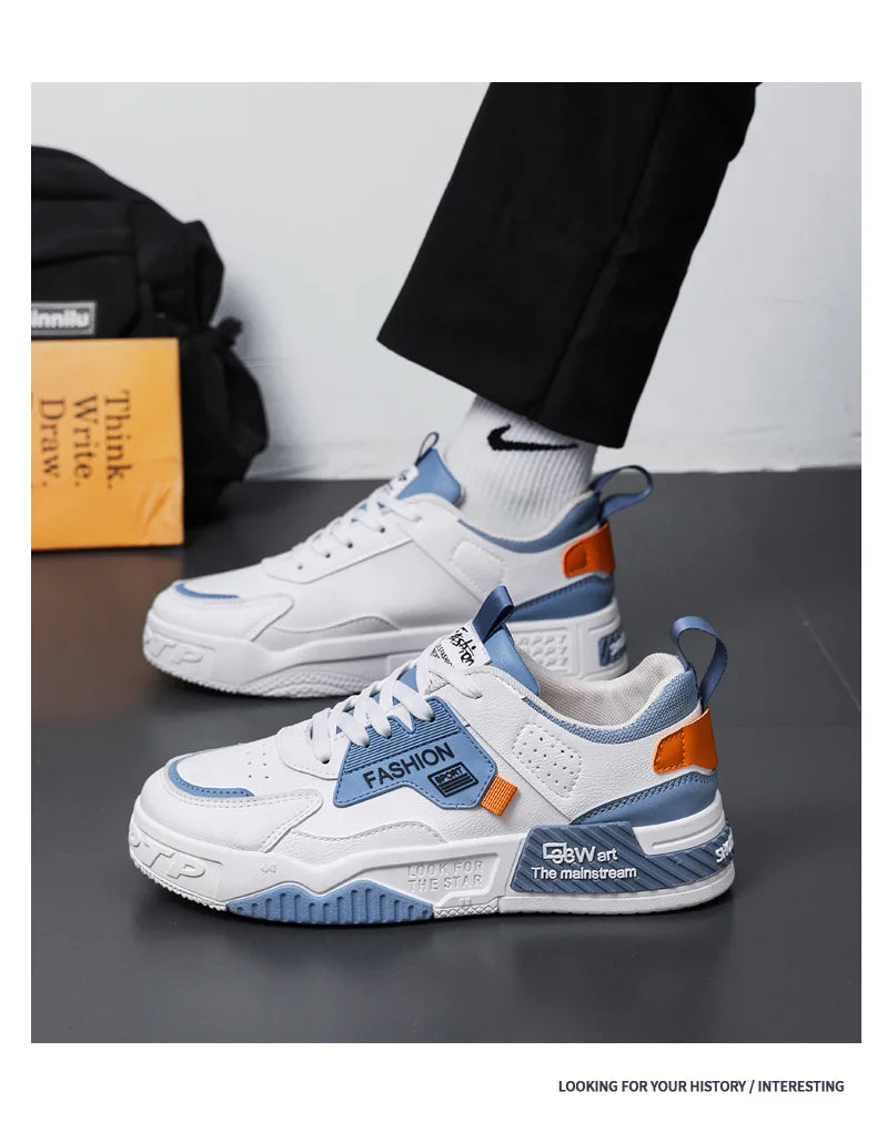 2025 Summer Fashionable Board Shoes Casual Sports Youth Thick Soled Walking Fashion Shoes Height Increasing Men's White Shoes - Belvar