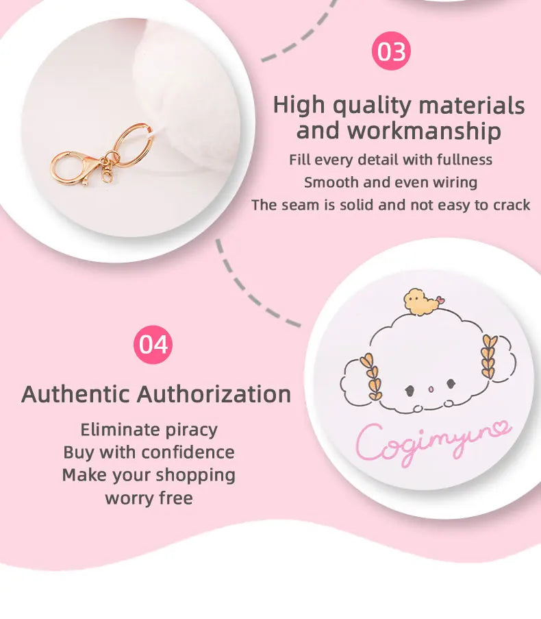 14CM Sanrio Pendant Kuromi Melody KT Cogimyun Cinnamoroll Pochacco Backpack Cute Decoration Holiday Gifts for Boys and Girls