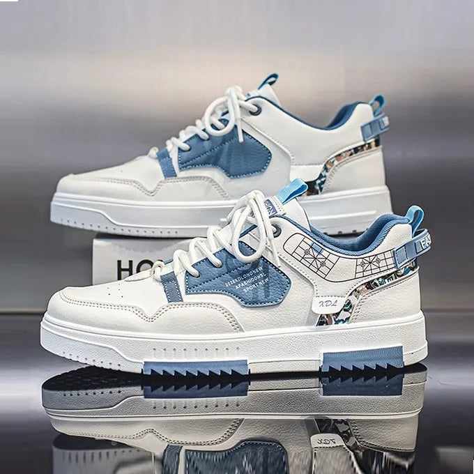Men's shoes 2024 summer new breathable white shoes men's trendy and versatile thick soled sports board shoes trendy shoes - Belvar
