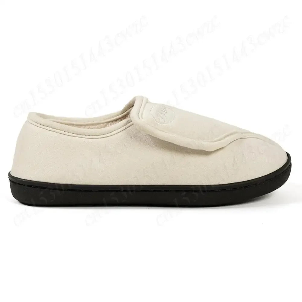 House Shoes for Men Suede Leather Slippers Non-Slip Slip-on Shoes Comfy Warm Plush Indoor/Outdoor for Diabetic Swollen Feet - Belvar
