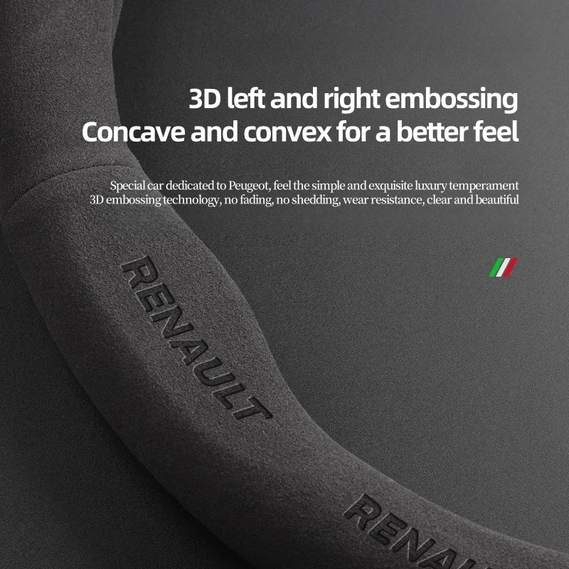 Car Steering Wheel Cover for Renault Megane RS Vision Z Scenic Clio Laguna 2 3 4 5 Kangoo Fluence Megane Trafic Talisman Twingo - Belvar