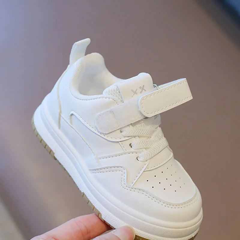 Children's White Shoes Spring and Autumn Kid's Sports Shoes Anti slip Lightweight Boys Board Shoes Soft Sole Baby Casual Shoes - Belvar