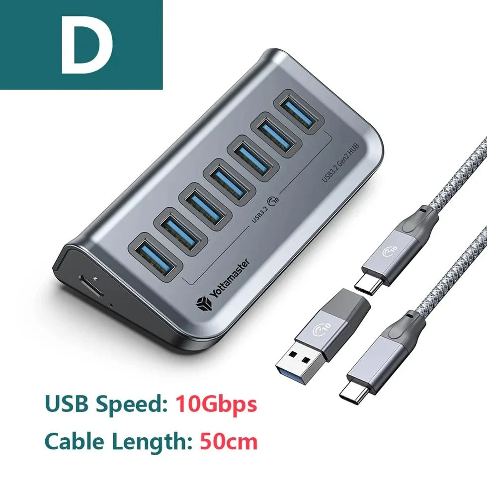 Yottamaster 4in1 Type-C USB-A Multi-fonction USB HUB to 10Gbps USB 3.1 Adapter USB Docking Station for WIndows MAC USB Splitter