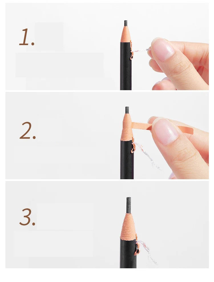 1/3/5/10pcs Ultra-fine Eyebrow Pencil 2mm Line Smooth Soft Eyebrow Pencil Brown Waterproof Long Lasting Make-up Pen with Brush