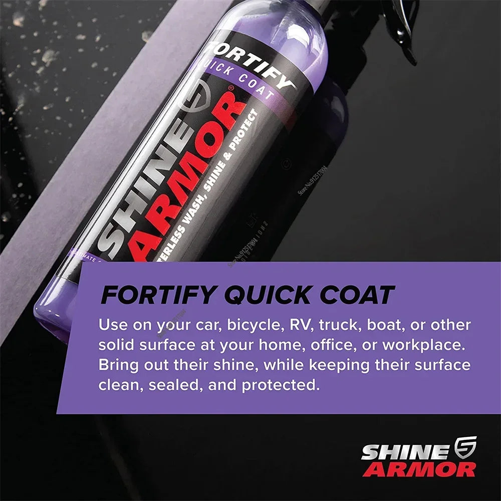 SHINE ARMOR Ceramic Coating Fortify Quick Coat Car Wax Polish Spray Waterless Wash Wax Hydrophobic Top Coat Polish Polymer Paint