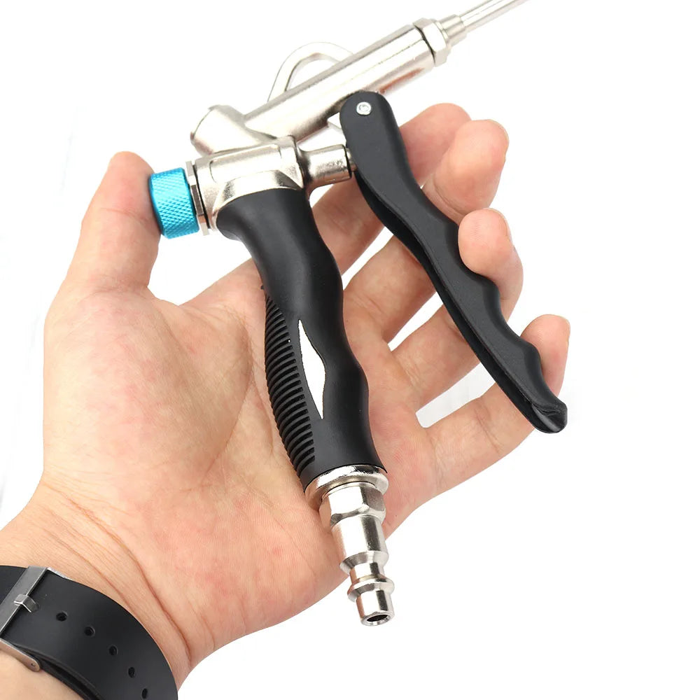 2-Way High Pressure Air Blow Gun Aluminum Air Dust Gun Angled Bent Nozzle Pistol Grip Pneumatic 150PSI