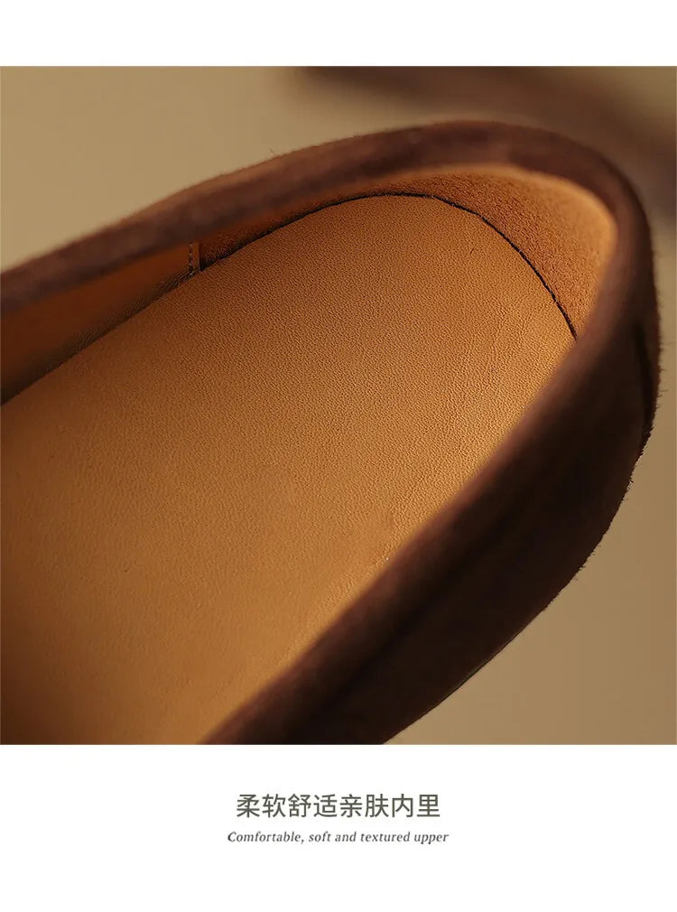 Shoes for Women 2024 Summer Brown Casual Flats Ladies Shoe Fashion Suede Loafers Soft Sole Non-Slip Feminino Zapatos Mujer - Belvar