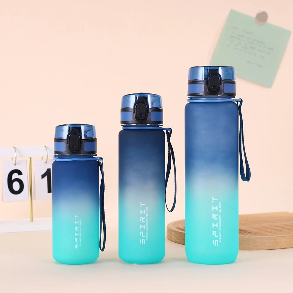 0.5L/0.75L/1L Sports Water Bottle High Capacity Plastic Fitness Portable Leakproof Drinking Bottle Camping Hiking Sports Cups