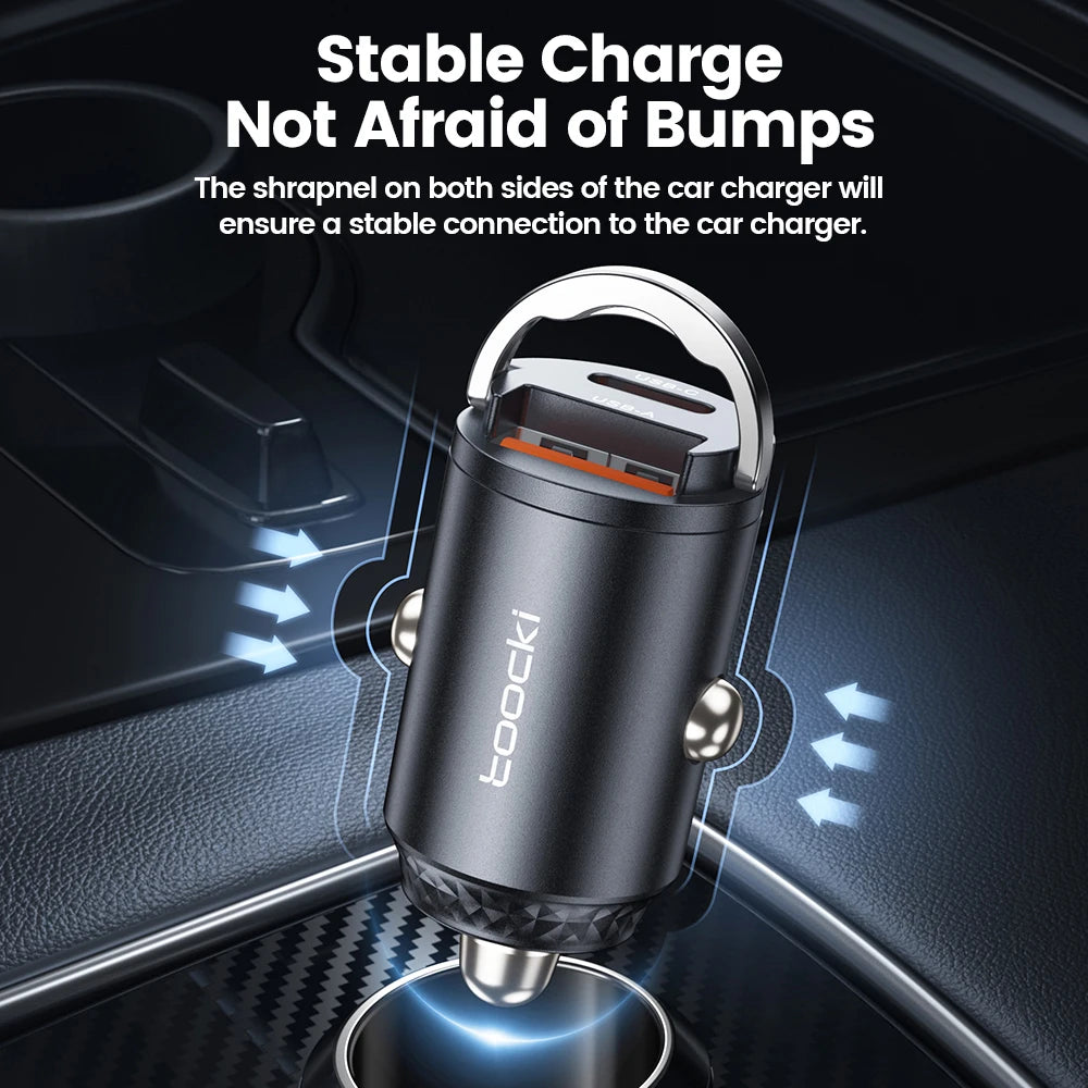 Toocki 45W Car Charger Fast Charging PPS 33W USB Type C Fast Charging For iPhone 15 14 13 12 Pro Huawei Samsung S23 Xiaomi 13 12