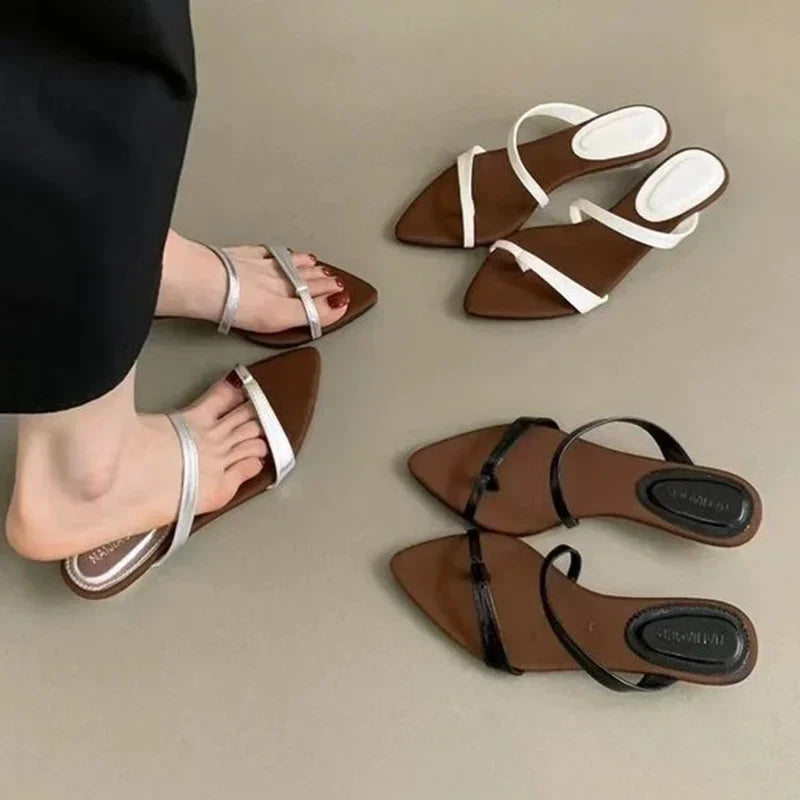 Women Slippers Designer Heeled Sandals Fashion Woman Shoes 2025 Summer New Slides Elegant Flip Flops Beach Sandalias De Mujer - Belvar
