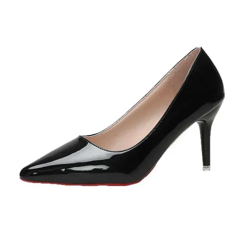Sexy Red Bottom Women High Heels Classic Ladies Pumps Autumn Leather Dress Heel Shoes for Women Banquet Wedding High Heels - Belvar