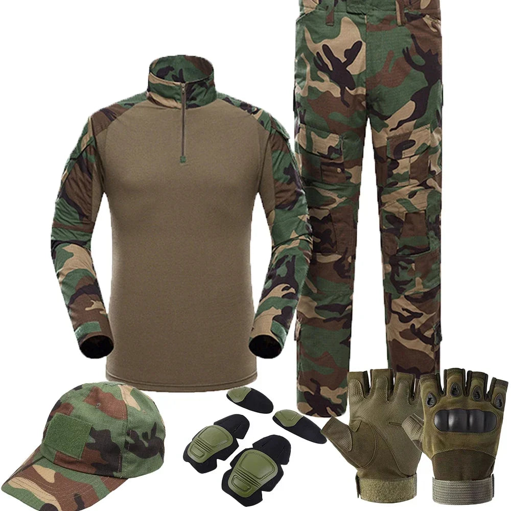 Tactical Uniform Suits Milit Outdoor Camouflage Suit Hunting Shirts Pants Fish Trainning Airsoft Paintball Clothes Sets