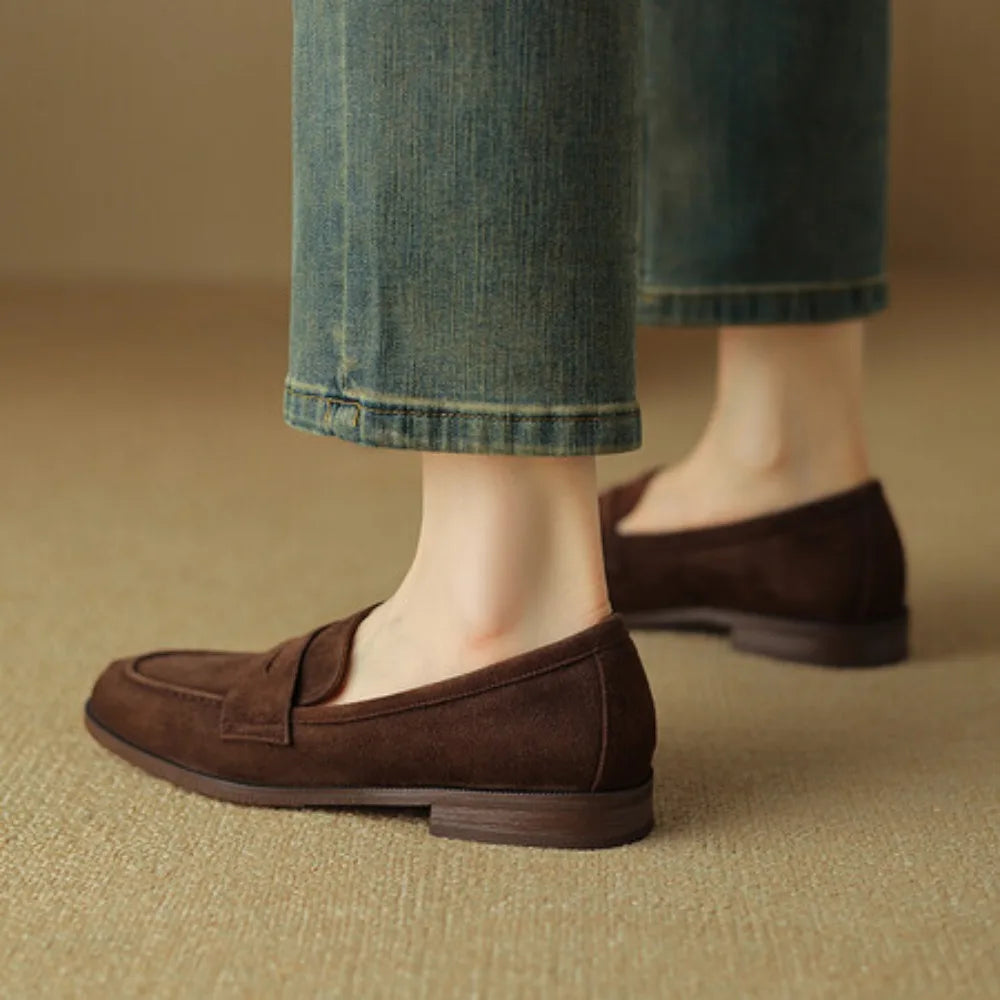 Shoes for Women 2024 Summer Brown Casual Flats Ladies Shoe Fashion Suede Loafers Soft Sole Non-Slip Feminino Zapatos Mujer - Belvar