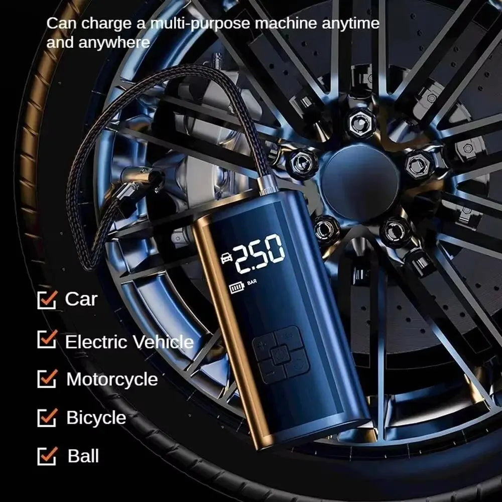 Wireless Portable Inflatable Pump Car Air Compressor Super Long Battery Life Electric Tire Inflator Pump for Motorcycle Balls
