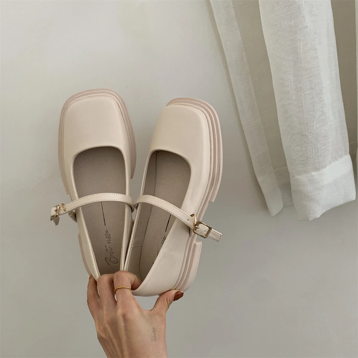 Korean Shoes Female Footwear Square Toe British Style Oxfords Women's 2025 Dress Comfortable Preppy Leather Retro Summer New Med - Belvar