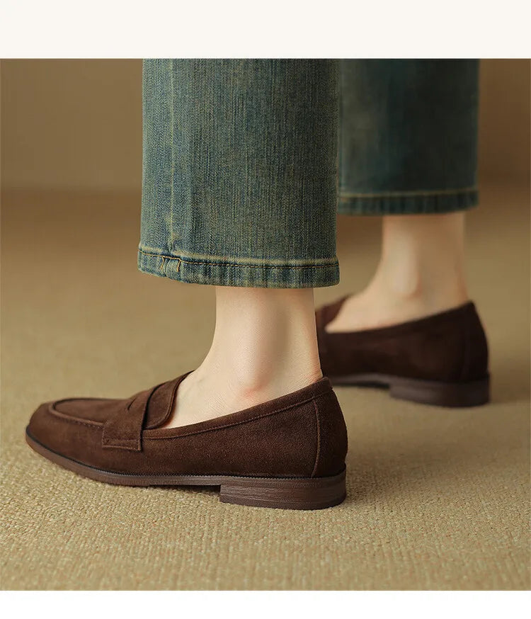 Shoes for Women 2024 Summer Brown Casual Flats Ladies Shoe Fashion Suede Loafers Soft Sole Non-Slip Feminino Zapatos Mujer - Belvar
