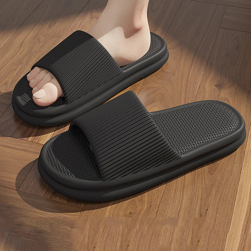 Summer Slippers For Women Men Soft Lightweight Indoor Home Slides Cloud Slipper Men Flat Sandals Beach Shoes Man Male Flip Flops