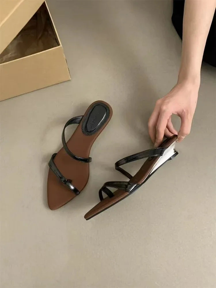 Women Slippers Designer Heeled Sandals Fashion Woman Shoes 2025 Summer New Slides Elegant Flip Flops Beach Sandalias De Mujer - Belvar